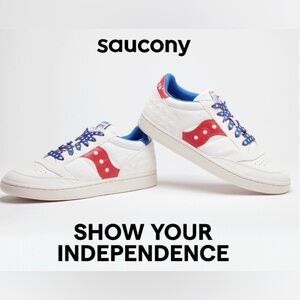 Saucony MENS SZ 10 Jazz Court 1776 Shoes Sneakers Patriotic